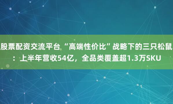 股票配资交流平台 “高端性价比”战略下的三只松鼠：上半年营收54亿，全品类覆盖超1.3万SKU